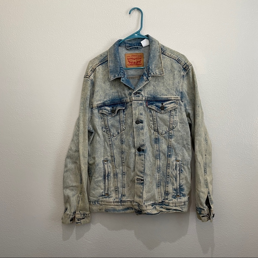 Levis Denim Jacket Bleached Size Large